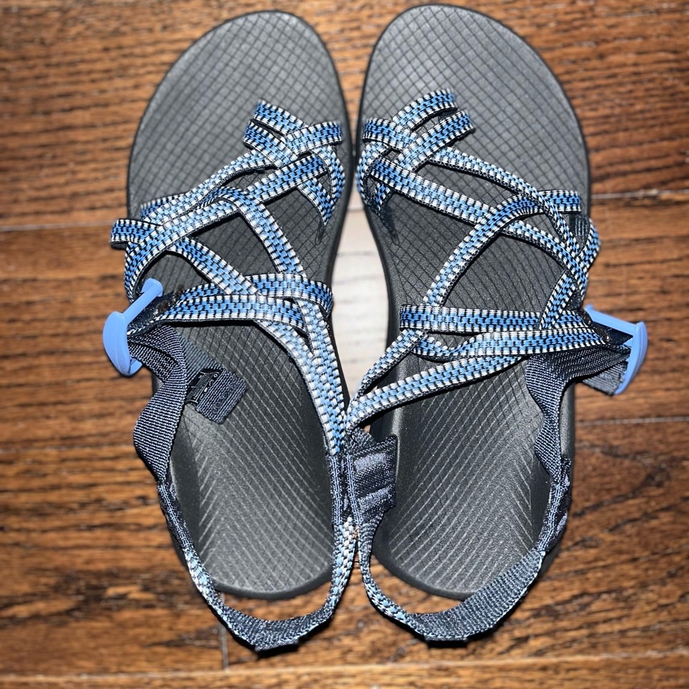 Blue and navy chacos